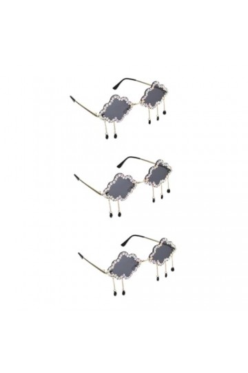 USHOBE 3 Paires Nuage Lunettes De Soleil Rave Accessoires Lunettes De Soleil Femme Sans Monture Vague Lunettes Nuages ​​Gland