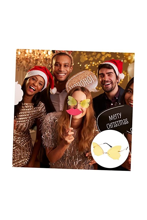 Gadpiparty 5 Pièces Lunettes De Soleil Sans Monture Lunettes Élégantes Lunettes De Déguisement Lunettes De Soleil Papillons P