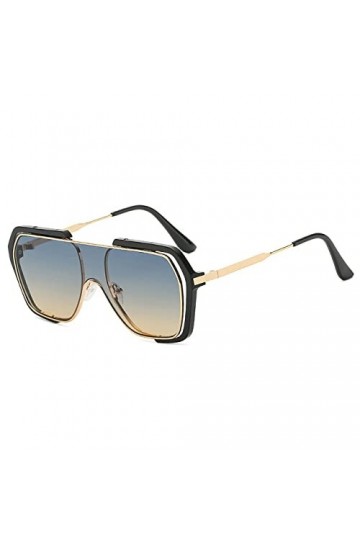 HPIRME Lunettes de soleil une pièce femmes hommes lunettes Vintage hommes femmes lunettes de soleil carrées métal UV400, C3Bl