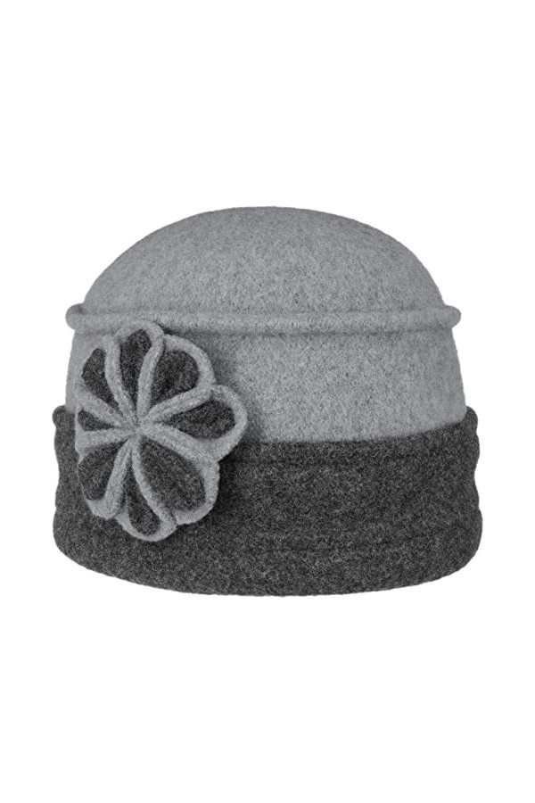 Seeberger Bonnet en Laine Foulée avec Fleur Bonnet en Laine Taille Unique - Terre Cuite 