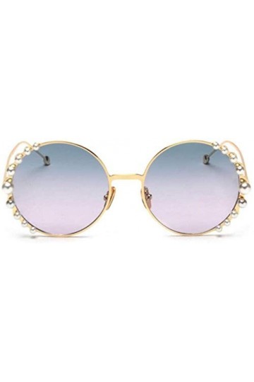 NIUASH Lunettes de Soleil polarisées Lunettes de Soleil Rondes Noires de Perles de Luxe pour Les Femmes Lunettes de Soleil su