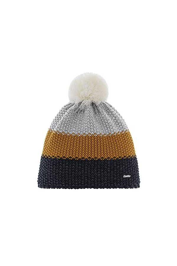 Eisbär Star Pompon MÜ RL Bonnet unisexe Taille unique Hiver, Imitation ocre/gris clair, taille unique