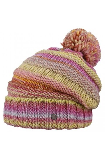 Lierys Bonnet Fauske Femme/Homme - Made in Germany Bonnets à Pompon Casquettes Type Gavroche pour lhiver avec Revers, Revers