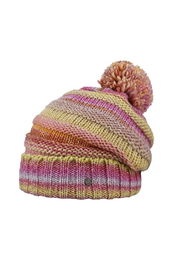 Lierys Bonnet Fauske Femme/Homme - Made in Germany Bonnets à Pompon Casquettes Type Gavroche pour lhiver avec Revers, Revers