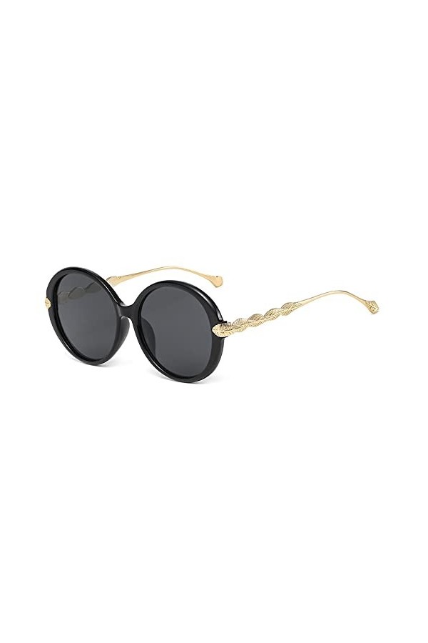 HPIRME Lunettes de soleil rondes pour hommes femmes lunettes de soleil en métal dames lunettes de dégradé vintage lunettes UV