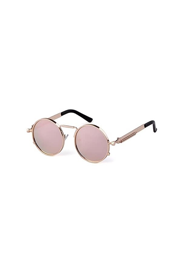 AMFG Lunettes de Soleil Punk Vapeur rétro Hommes et Femmes Lunettes de Soleil en métal Color : B, Size : M 