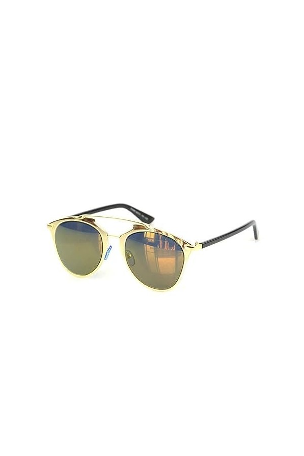 HPIRME Lunettes de soleil miroir œil de chat femmes hommes UV400 miroir lunettes de soleil, 5, taille unique