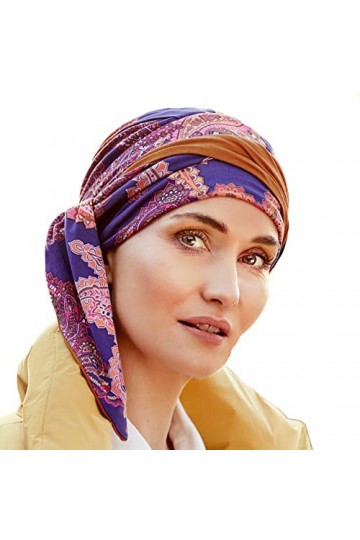 Christine Headwear Beatrice Turban avec Rubans Bandeau, Paisley Swirls, Taille Unique Femme
