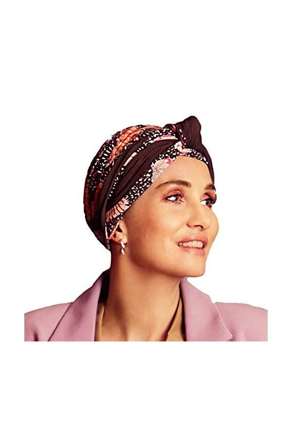 Christine Headwear Beatrice Turban avec Rubans Bandeau, Paisley Swirls, Taille Unique Femme