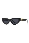 HPIRME Lunettes de Soleil Oeil de Chat Femmes Lunettes de Soleil Carrées Vintage pour Nuances Lunettes Femme, Noir, Taille Un