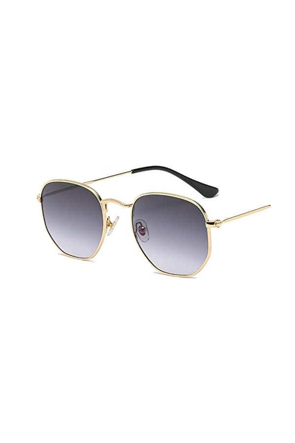SUYGGCK Lunettes de Soleil Polarisées Lunettes De Soleil Femme Designer De Marque Small Square Sunglasses Men Metal Cadre Dri