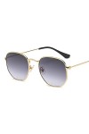 SUYGGCK Lunettes de Soleil Polarisées Lunettes De Soleil Femme Designer De Marque Small Square Sunglasses Men Metal Cadre Dri