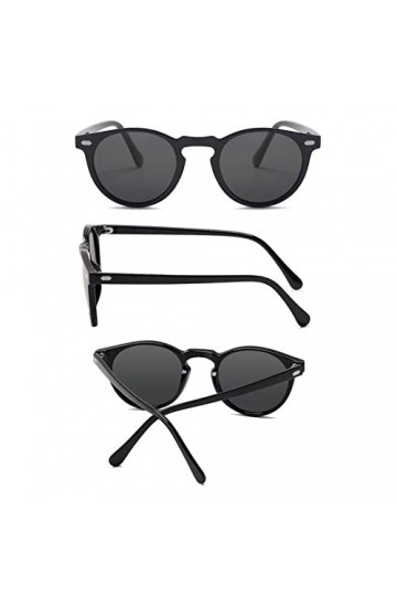 SONISA Lunettes de soleil polarisées hommes femmes mode ronde TAC lentille cadre conduite lunettes de soleil UV400, C5 noir r