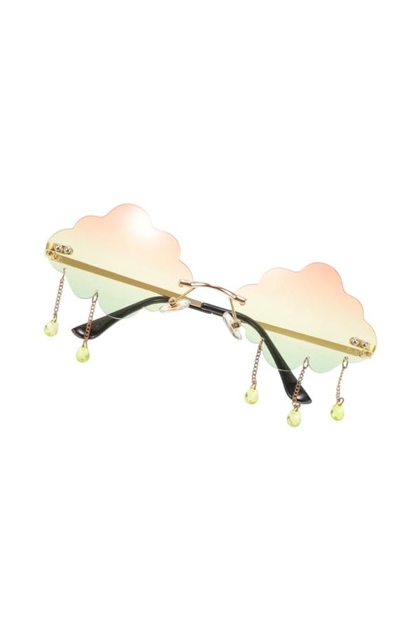 TENDYCOCO 3 Pièces Lunettes De Soleil Vintage Lunettes De Soleil Sans Monture Goutte De Pluie Irrégulière Lunettes Sans Montu