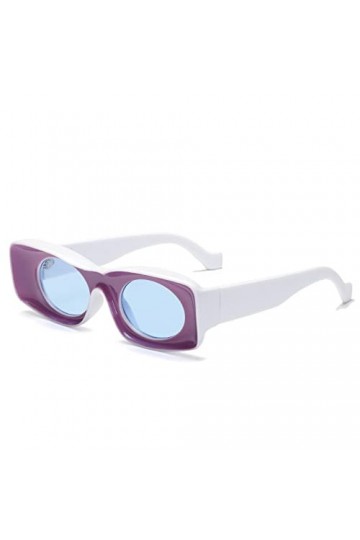 Hommes et femmes avec lunettes de soleil Lunettes de soleil à monture ovale en résine Lunettes multicolores, bleu, gris, tail