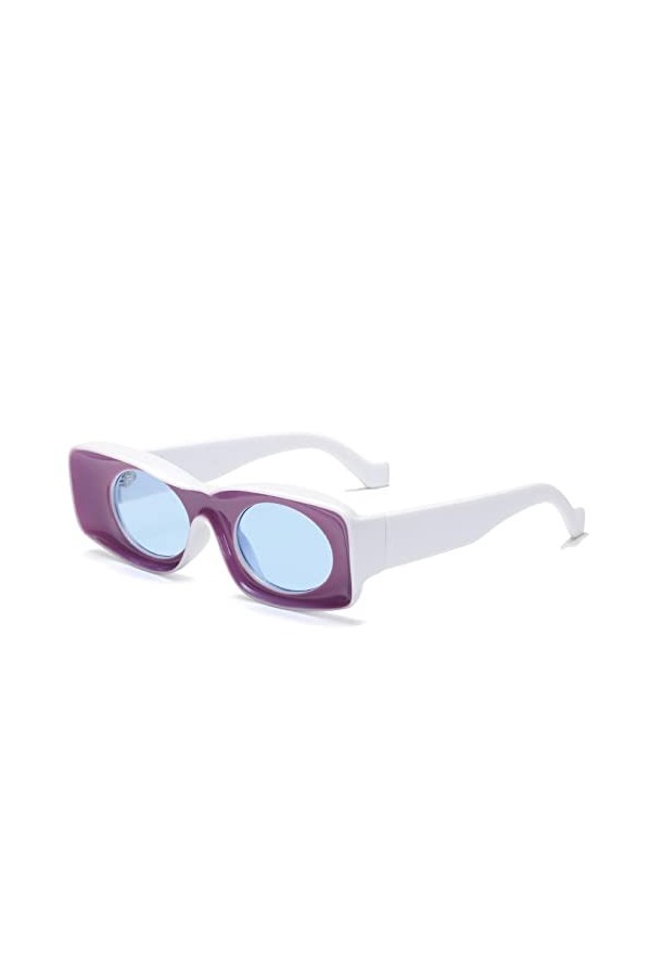 Hommes et femmes avec lunettes de soleil Lunettes de soleil à monture ovale en résine Lunettes multicolores, bleu, gris, tail