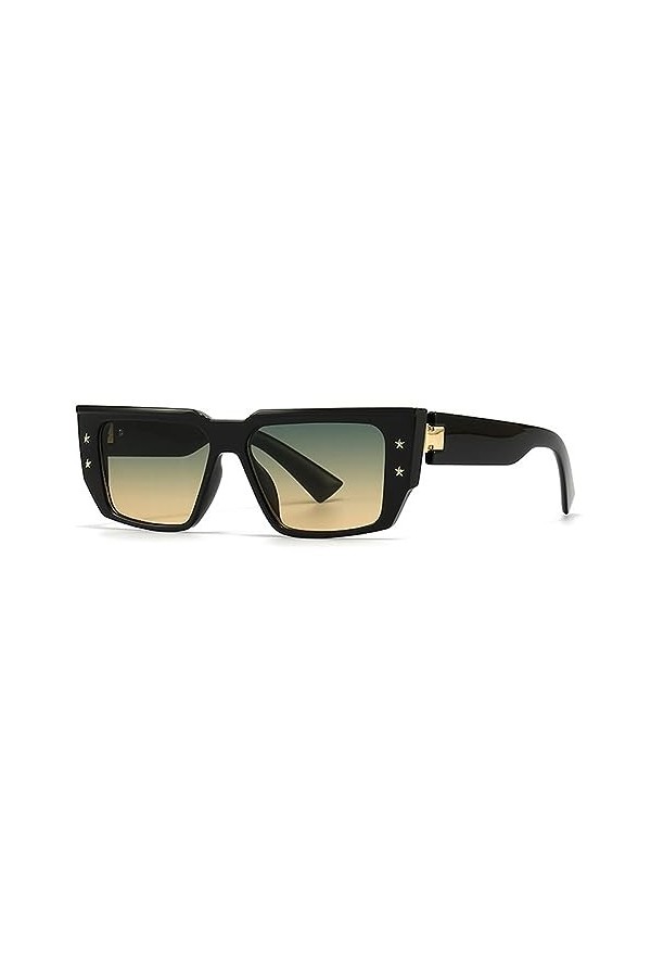 Lunettes de soleil carrées rétro œil de chat pour femmes Lunettes de soleil Hommes UV400 Lunettes de soleil dextérieur, C4, 
