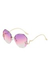 HPIRME Lunettes de soleil fleur diamant femmes UV400 lunettes de soleil rétro lunettes de soleil sans monture strass, 3, tail