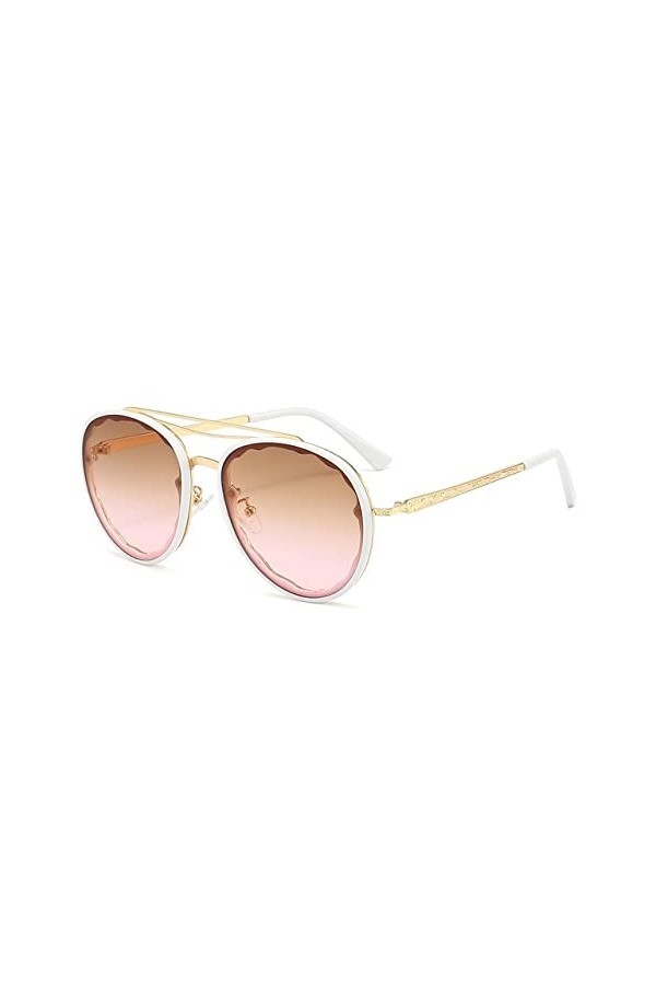 Lunettes de soleil Femmes Hommes Lunettes de Soleil pour Femme Vintage Lady Gradient Shades UV400, Blanc, Taille Unique