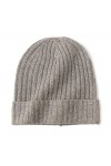 prettystern Bonnet Beanie tricoté Unisexe 100% Cachemire Ourlet plissé Rayures Tient Chaud Homme et Femme - KM19 Jaune