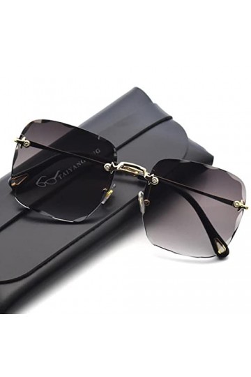 des Lunettes De Soleil Lunettes De Soleil Femmes Designer De Marque sans Bordure De Haute Qualité Verres De Soleil De Soleil-