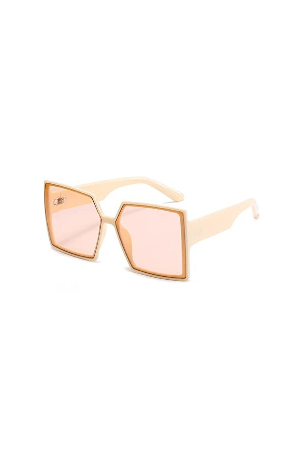 HPIRME Lunettes de soleil carrées pour femmes Lunettes de soleil surdimensionnées pour femmes Vintage Travel Shade Retro, Pin