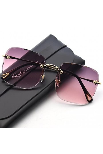 des Lunettes De Soleil Lunettes De Soleil Femmes Designer De Marque sans Bordure De Haute Qualité Verres De Soleil De Soleil-