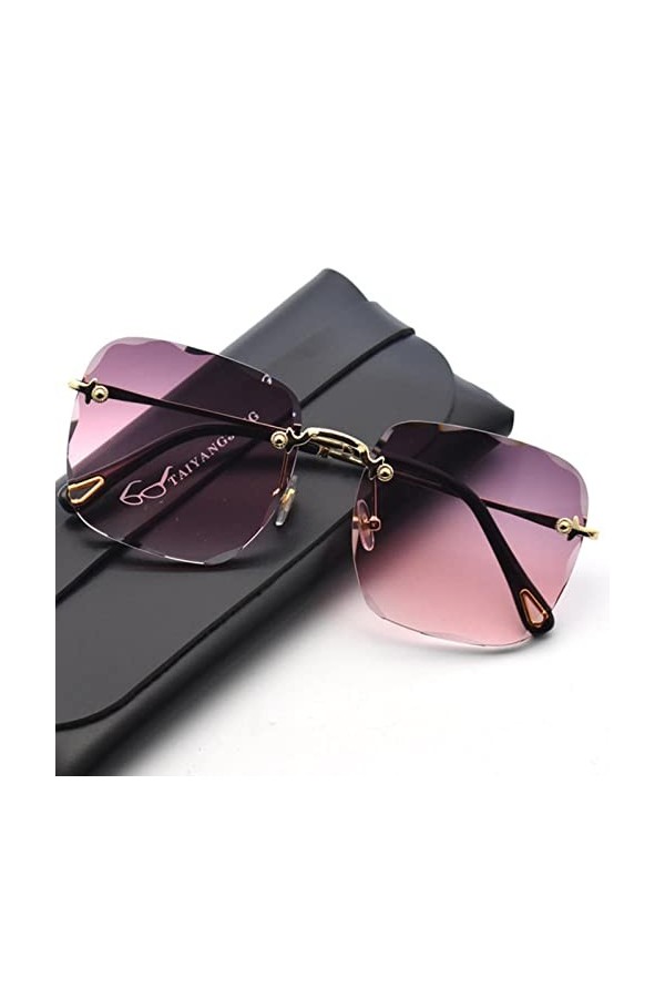 des Lunettes De Soleil Lunettes De Soleil Femmes Designer De Marque sans Bordure De Haute Qualité Verres De Soleil De Soleil-