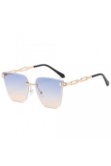 HCHES Lunettes de soleil yeux de chat femmes lunettes de soleil sans monture femme sans cadre gris conduite nuances UV400, 1,