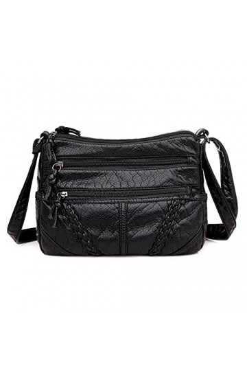FANDARE Rétro Sac à bandoulière Femmes Sac a Main Impermeable PU Cuir Sacs Portés épaule Besace Sacoche Messenger Téléphone B