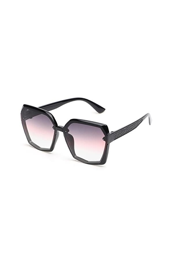 HIHELO Lunettes de soleil femme lunettes de soleil femme monture irrégulière nuances vintage marron lunettes pour femme lunet