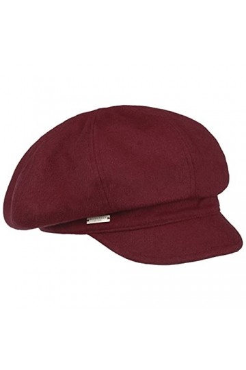 Seeberger Casquette Gavroche Bedelia Casquette pour Femme Casquette Laine Taille Unique - Bordeaux 