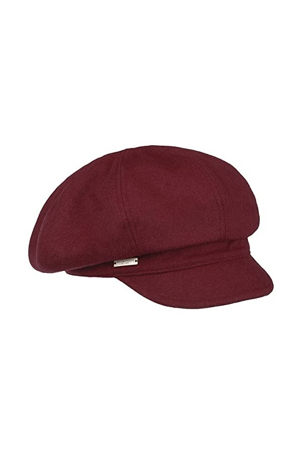 Seeberger Casquette Gavroche Bedelia Casquette pour Femme Casquette Laine Taille Unique - Bordeaux 