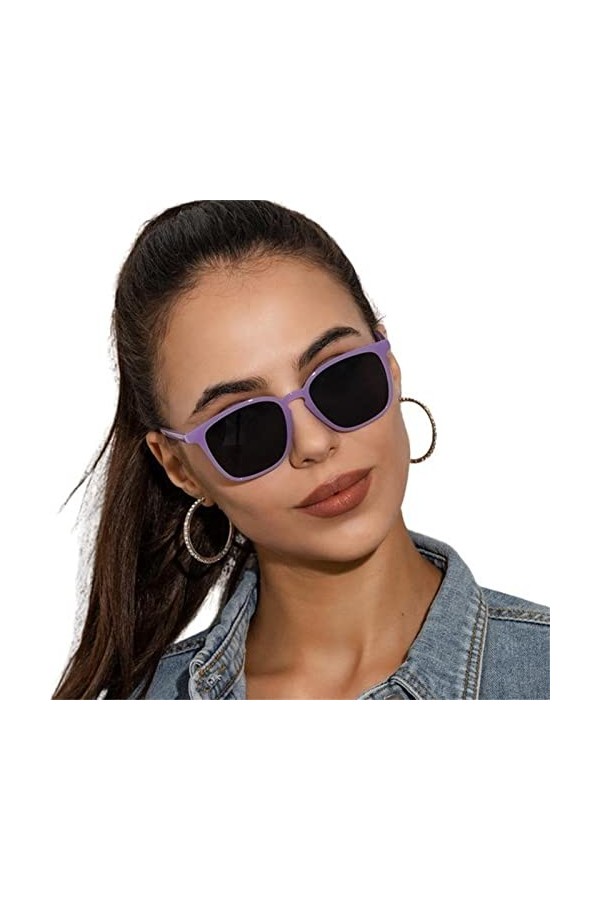 HIHELO Lunettes de soleil femme lunettes de soleil femme lunettes de soleil femme noir vintage œil de chat conduite - violet