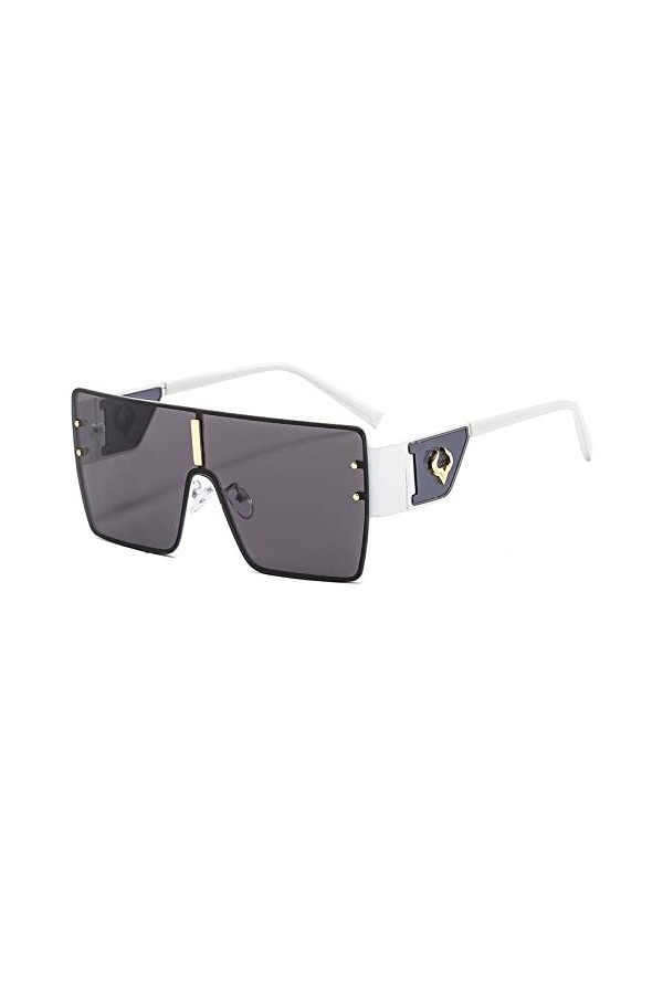 HPIRME Lunettes de soleil surdimensionnées punk vintage Lunettes de conduite pour hommes Lunettes de soleil rétro carrées en 