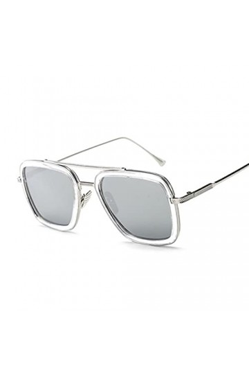 SUYGGCK Lunettes de soleil polarisées steampunk pour homme/femme - Lunettes de soleil vintage avec verres bleus - Lunettes de