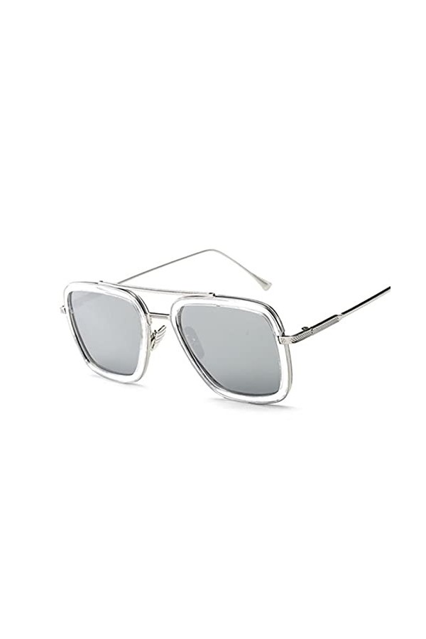 SUYGGCK Lunettes de soleil polarisées steampunk pour homme/femme - Lunettes de soleil vintage avec verres bleus - Lunettes de