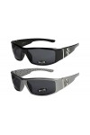 X-CRUZE Choppers - Lot de 2 paires de lunettes de soleil claires femmes hommes - 1x Modèle 01 noir brillant/teinte noir et 
