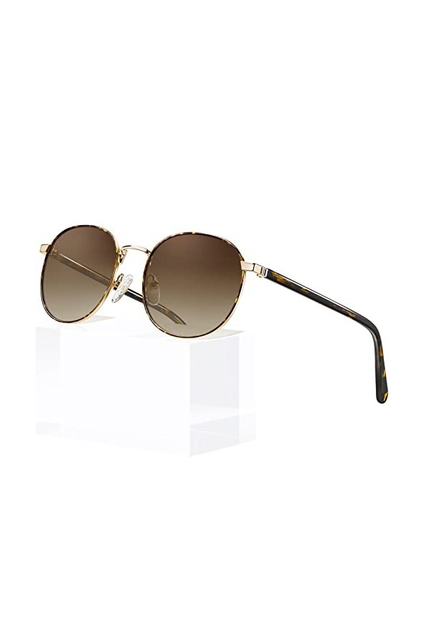 Carfia Lunettes de Soleil Femme Polarisées UV400 Protection pour Conduite indice 3 Métal Cadres