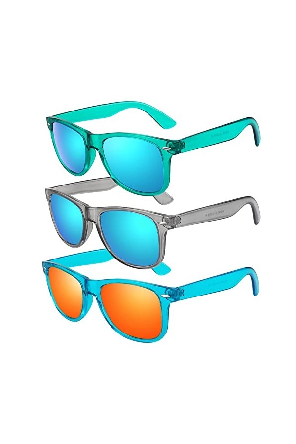 LINVO Lunettes de Soleil Polarisées pour Homme Femme Classique Lunettes de Conduite Anti-UV Lunettes de Soleil Design Rétro d