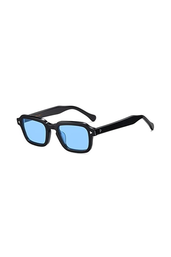 SHEEN KELLY Lunettes de soleil à rectangle rétro polarisé à lacétate pour hommes Femmes Vintage Share Teinted Shades Sun Lun