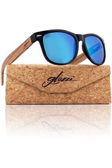 glozzi Lunettes de Soleil en Bois pour Hommes et Femmes Polarisées UV400 - Zebrano
