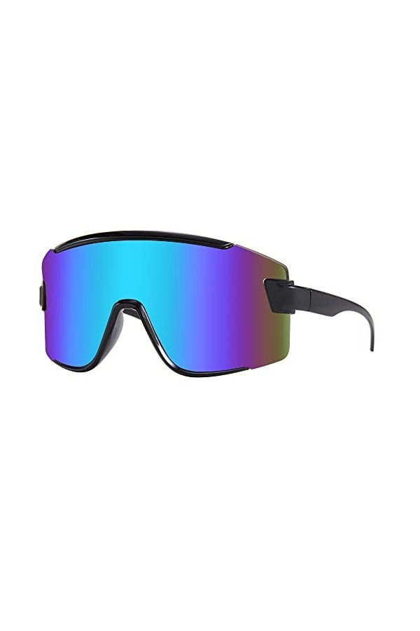 Karsaer Big Shield Wrap Around Lunettes de soleil Rave pour hommes et femmes fluo Pare-Soleil Verres Cyclisme Ski Shades Anné
