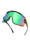 Karsaer Big Shield Wrap Around Lunettes de soleil Rave pour hommes et femmes fluo Pare-Soleil Verres Cyclisme Ski Shades Anné
