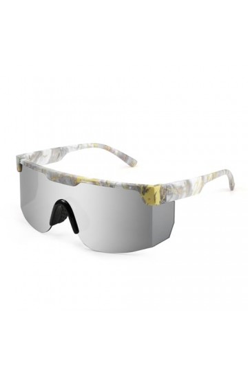 Karsaer Lunettes de soleil rétro années 80 et 90 - Semi Rimless - Visière néon - Lunettes de soleil arc-en-ciel pour hommes e