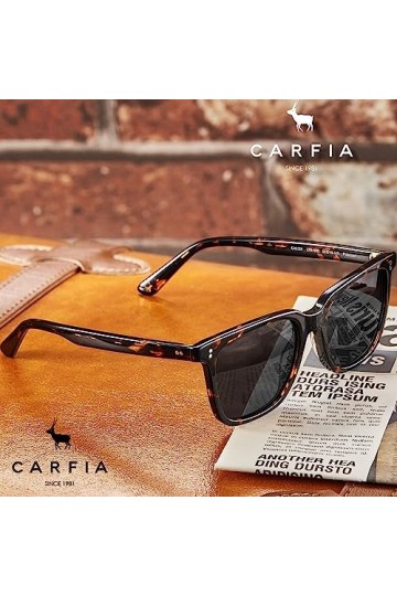 Carfia Lunettes de Soleil Homme Polarisée Lunettes Solaires Cat.3 Anti UV pour Pêcher Voyager Conduire