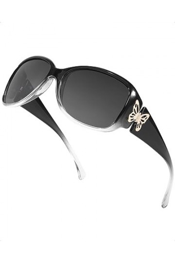 SIPHEW Lunettes de soleil polarisées tendance pour femme, monture rétro surdimensionnée, accents de papillon tendance, protec