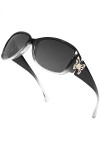 SIPHEW Lunettes de soleil polarisées tendance pour femme, monture rétro surdimensionnée, accents de papillon tendance, protec