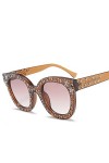 SUYGGCK Lunettes de Soleil Femmes Round Frame Star Diamond Sunglasses Retro Trend Sunglasses Uv400-C7