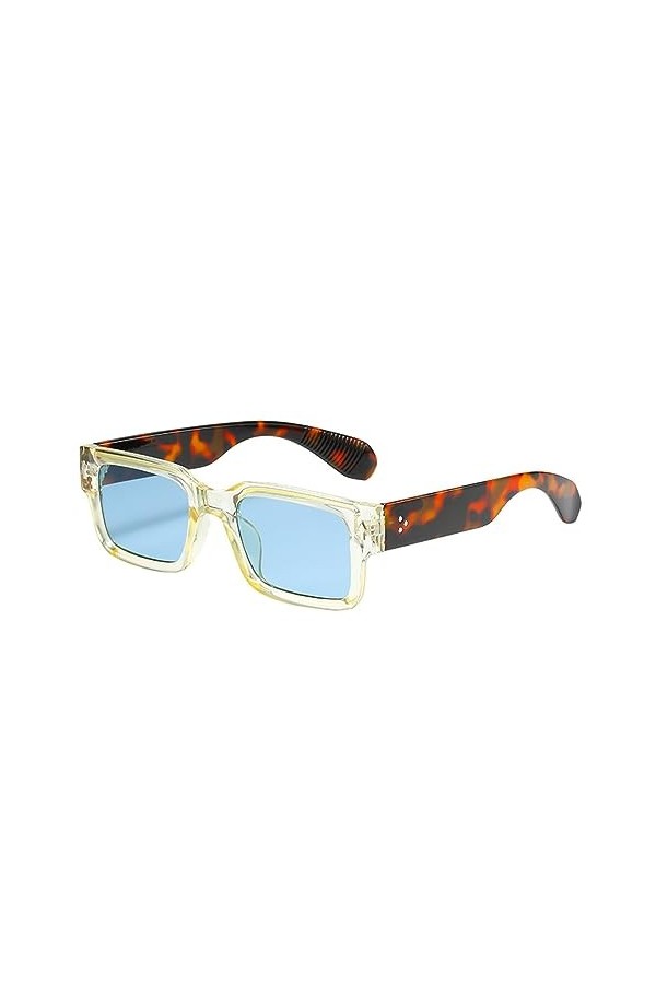 YuanSpring Lunettes Lunettes de soleil à monture carrée pour hommes et femmes B 